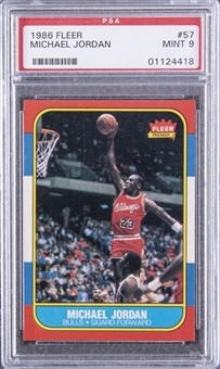 1986-87 Fleer #57 Michael Jordan Rookie Card – PSA MINT 9